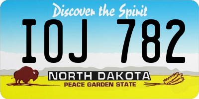 ND license plate IOJ782