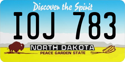 ND license plate IOJ783