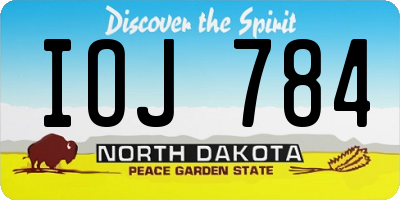 ND license plate IOJ784