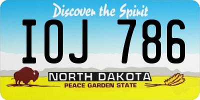ND license plate IOJ786