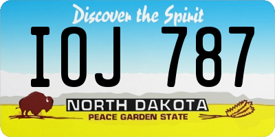 ND license plate IOJ787