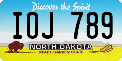 ND license plate IOJ789