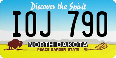 ND license plate IOJ790