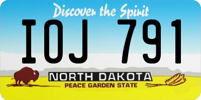 ND license plate IOJ791