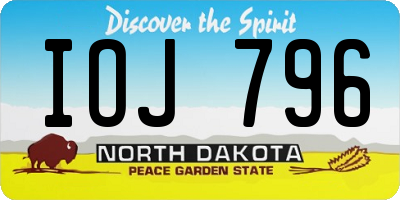 ND license plate IOJ796