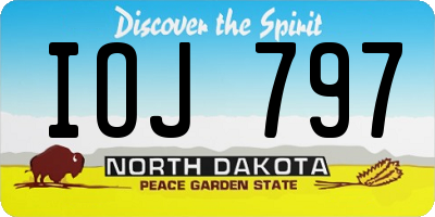 ND license plate IOJ797