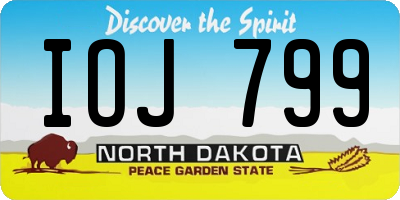 ND license plate IOJ799