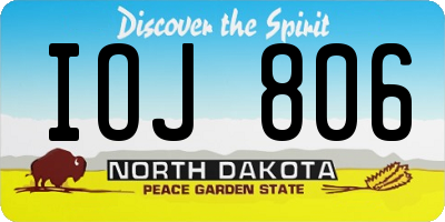 ND license plate IOJ806