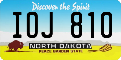 ND license plate IOJ810