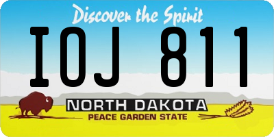 ND license plate IOJ811