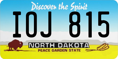 ND license plate IOJ815