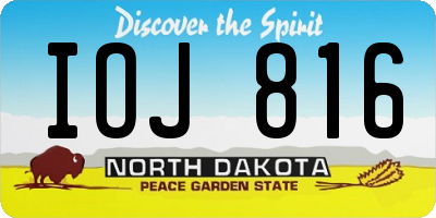 ND license plate IOJ816