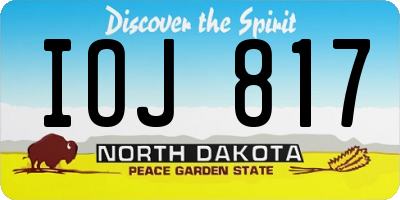 ND license plate IOJ817
