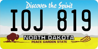 ND license plate IOJ819