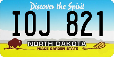 ND license plate IOJ821