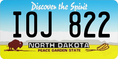 ND license plate IOJ822
