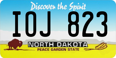 ND license plate IOJ823