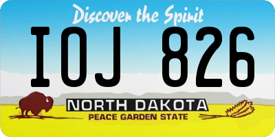 ND license plate IOJ826