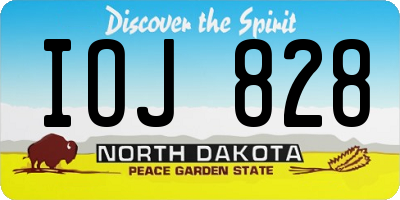 ND license plate IOJ828
