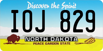 ND license plate IOJ829