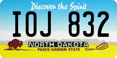 ND license plate IOJ832