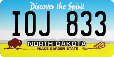 ND license plate IOJ833