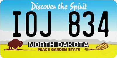 ND license plate IOJ834