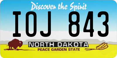 ND license plate IOJ843