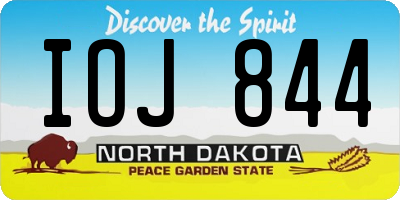 ND license plate IOJ844