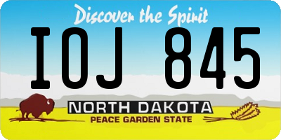 ND license plate IOJ845