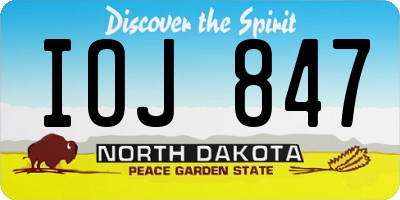 ND license plate IOJ847