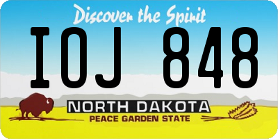 ND license plate IOJ848