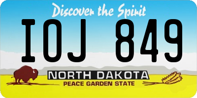 ND license plate IOJ849