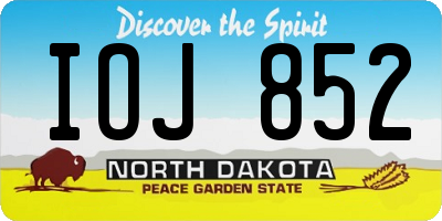 ND license plate IOJ852