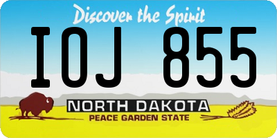 ND license plate IOJ855