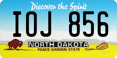 ND license plate IOJ856