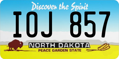 ND license plate IOJ857