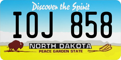 ND license plate IOJ858