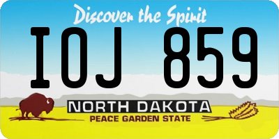 ND license plate IOJ859
