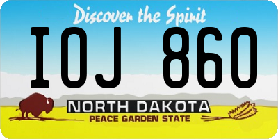 ND license plate IOJ860