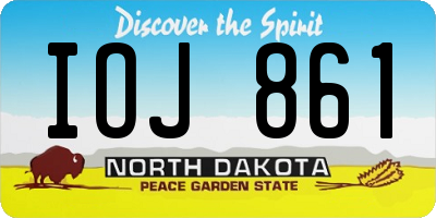 ND license plate IOJ861