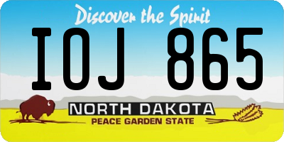 ND license plate IOJ865