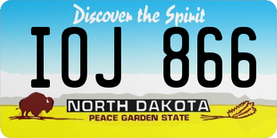 ND license plate IOJ866