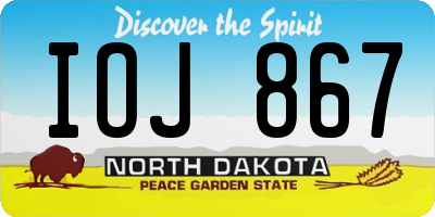 ND license plate IOJ867