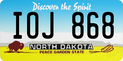 ND license plate IOJ868
