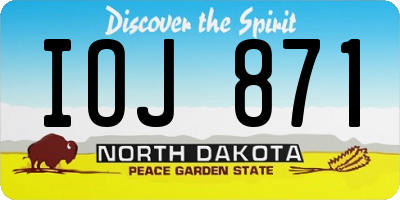 ND license plate IOJ871