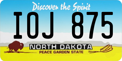 ND license plate IOJ875