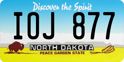 ND license plate IOJ877