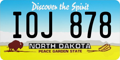 ND license plate IOJ878