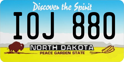 ND license plate IOJ880